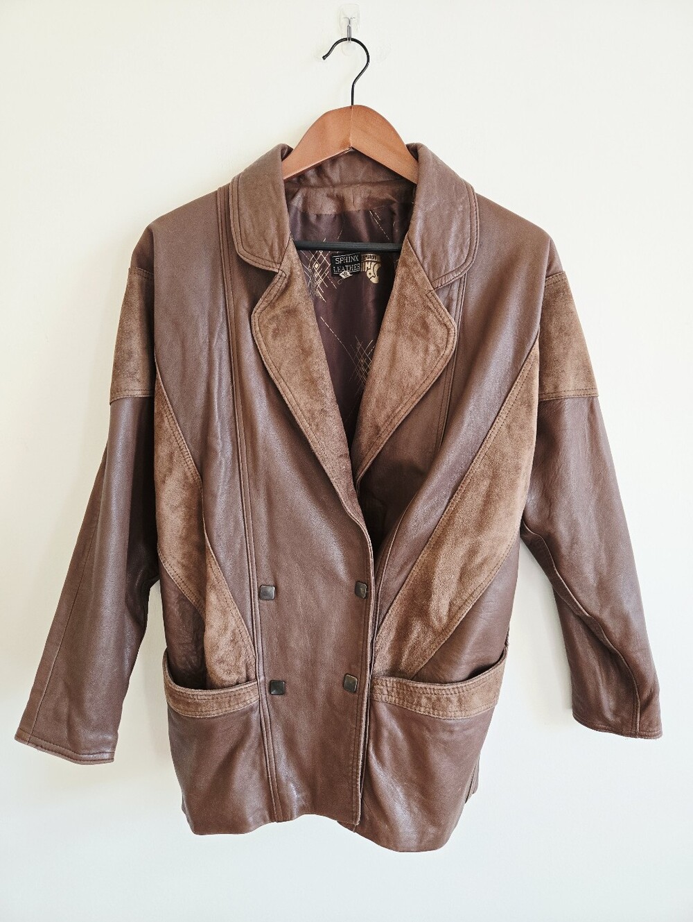 VTG SPHINX LEATHER | US 10 (L) Leather and Suede Jacket | brown | as is